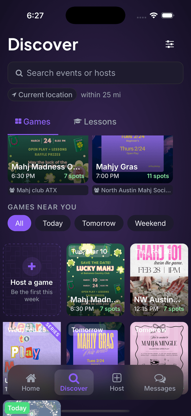 Mahjy app — Discover events near you
